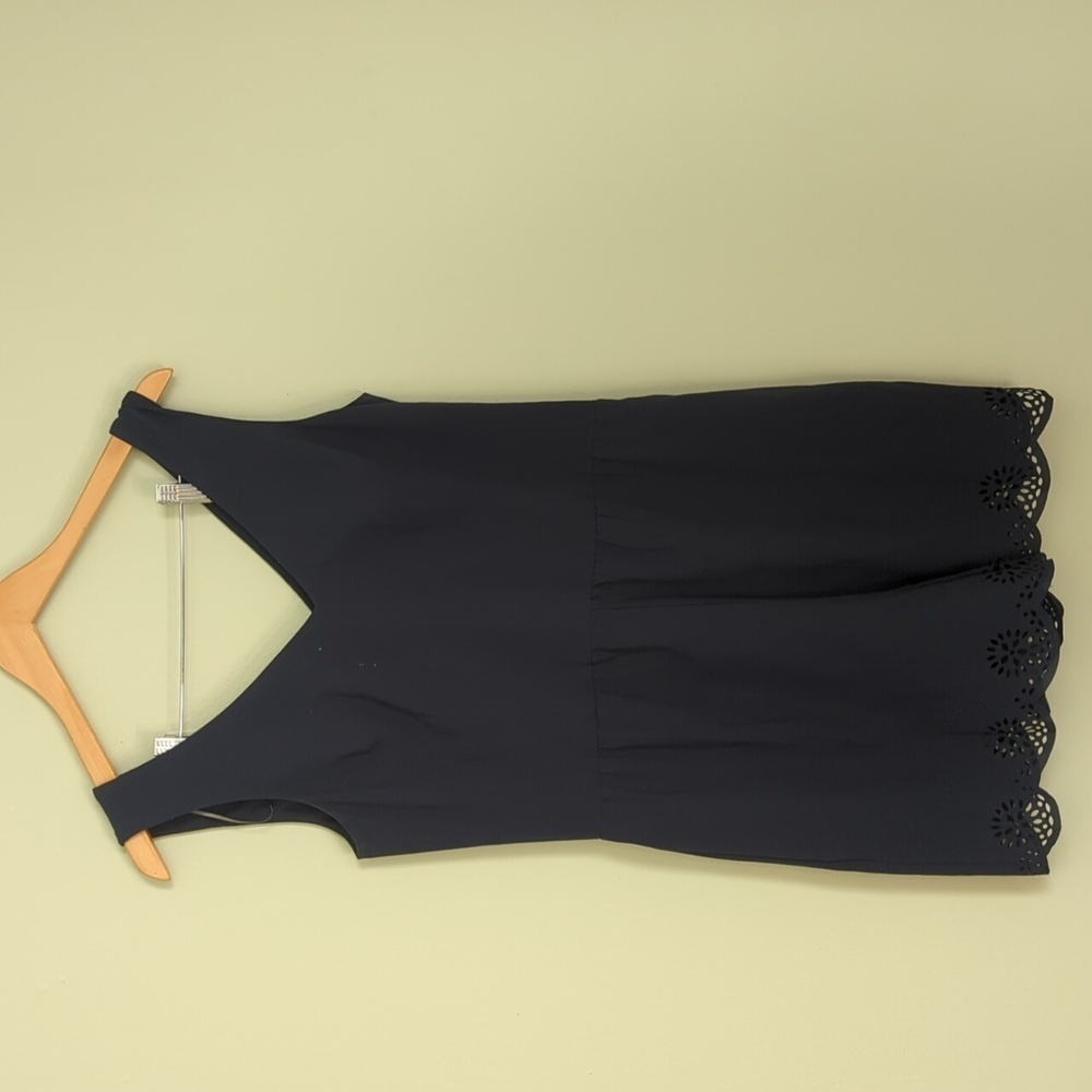 Muse Navy Lace Trimmed Romper, US 10
